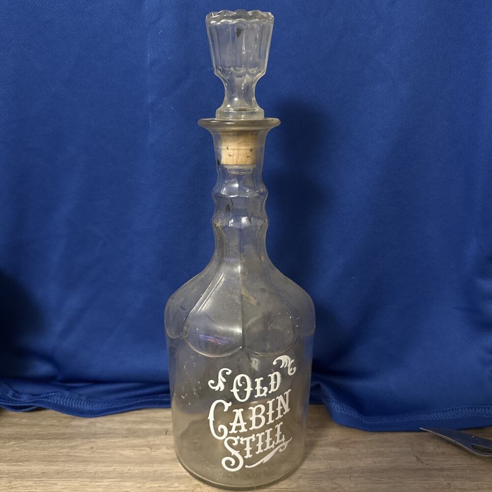 Old Cabin Still Whiskey Vintage 1970's Back Bar Style Decanter Bottle